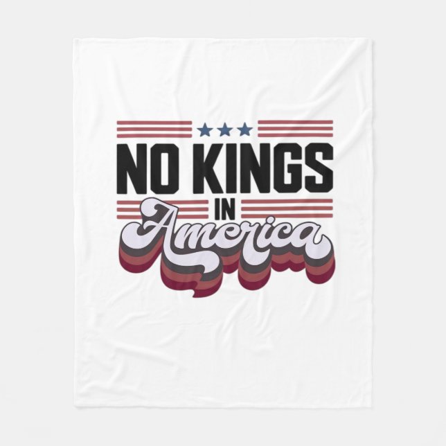 Couverture Polaire No Kings In America USA Retro Classic (Devant)