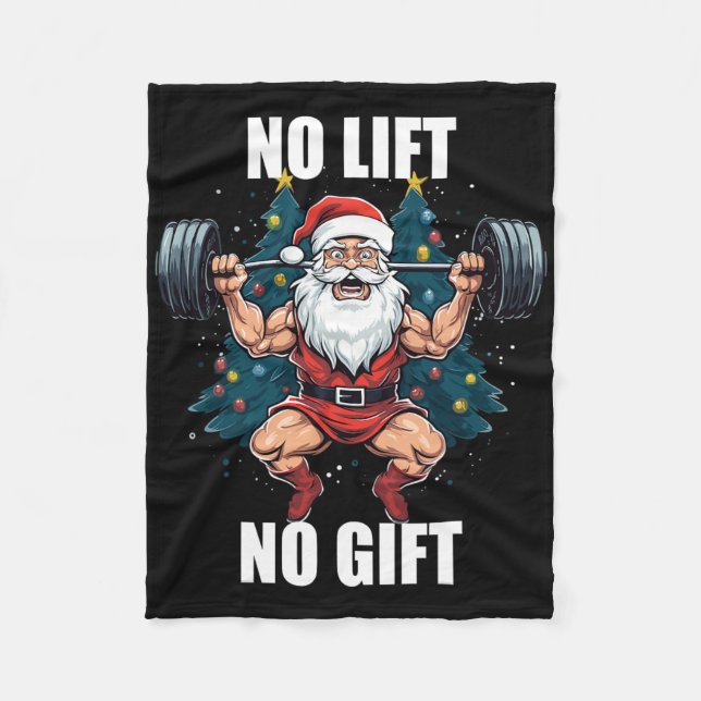 Couverture Polaire No Lift No Gift Santa Claus Christmas Gym Bodybuil (Devant)