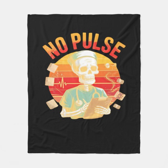 Couverture Polaire No Pulse Skeleton Nurse Funny Médicale Halloween P (Devant)