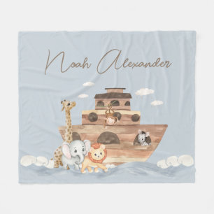 Couverture Polaire Noah's Ark Cute Animals Blanket Boy Nursery