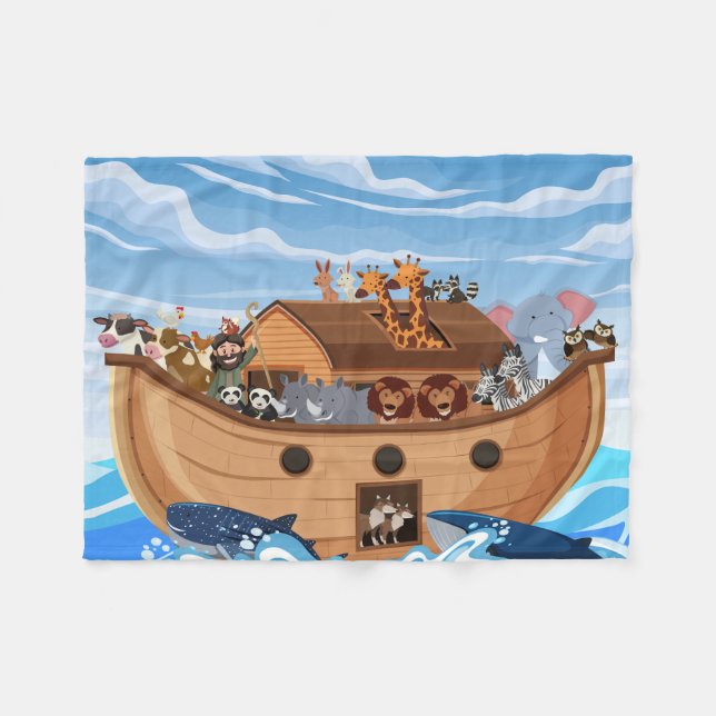 Couverture Polaire Noah's Ark Fleece Blanket pour enfants (Devant (Horizontal))