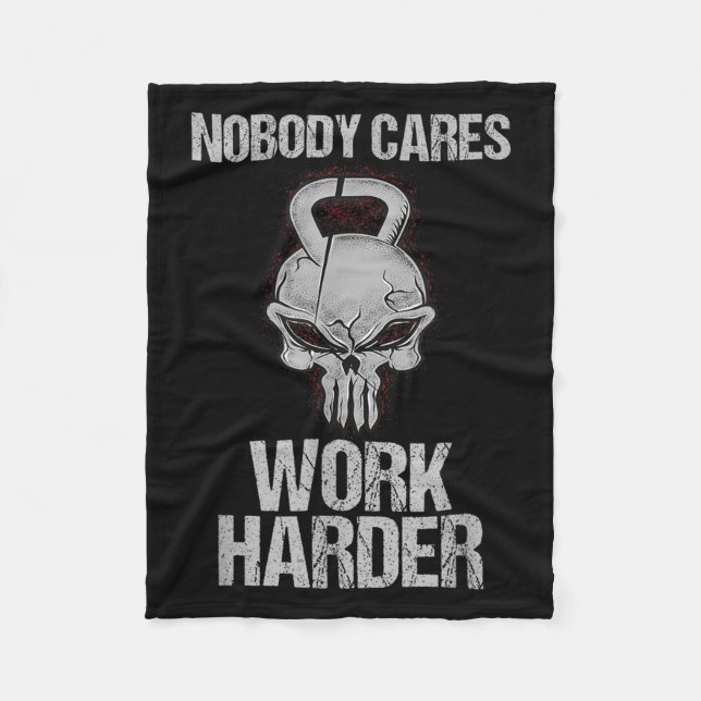 Couverture Polaire Nobody Cares Work Harder Workout Gym Motivation Gi (Devant)
