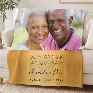 Couverture Polaire noces d'or personnalisées avec photo pour 50 ans d