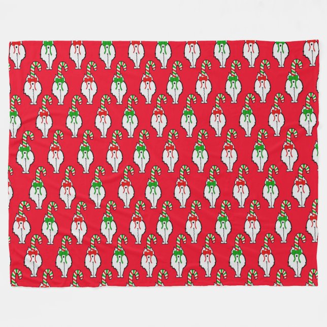 Couverture Polaire Noël à Cat Butt (Devant (Horizontal))