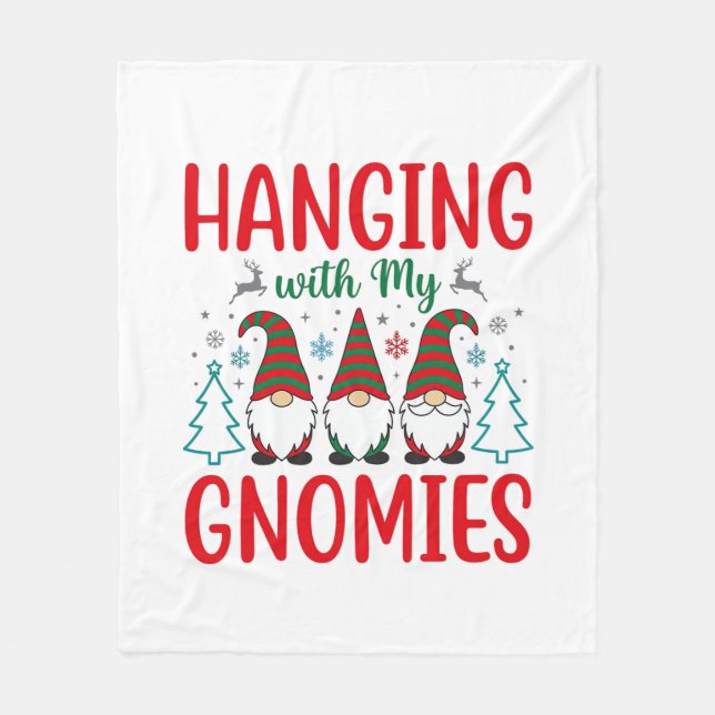 Couverture Polaire Noël avec mes gnomes Gnome de Noël (Devant)