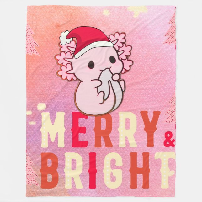 Couverture Polaire Noël Axolotl (Devant)