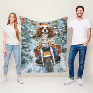 Couverture Polaire Noël Cavalier King Charles Spaniel