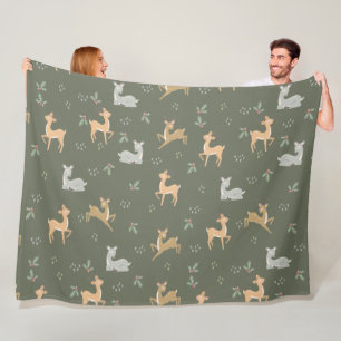 Couverture Polaire Noël Cerf Motif sans couture
