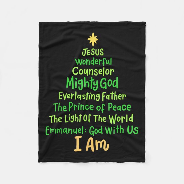 Couverture Polaire Noël chrétien Jésus Bible Noms Noël Arbre Sh (Devant)