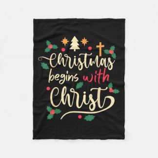 Couverture Polaire Noël commence avec le Christ jour de Noël chrétien