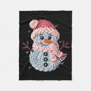 Couverture Polaire Noël Crochet Faux Fil Crochet Bonhomme de Neige Dr
