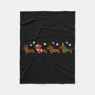 Couverture Polaire Noël Dachshund Santa Hat Amoureux des chiens Chien