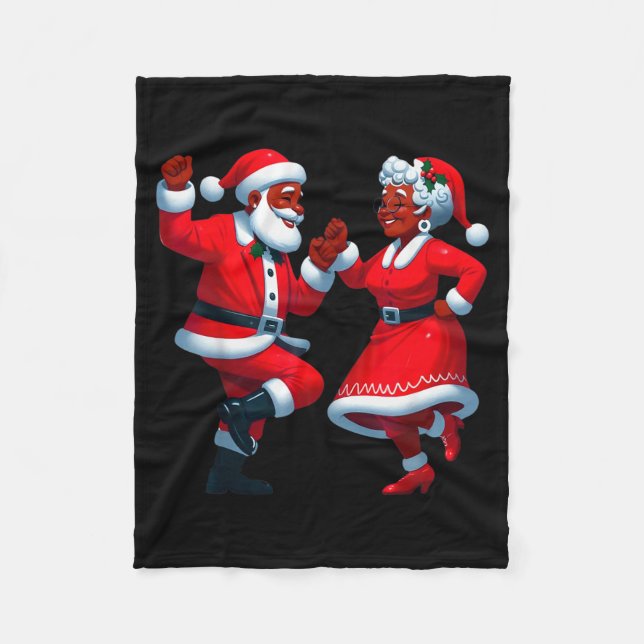 Couverture Polaire Noël Danse Santa Afro-Américain Mme (Devant)