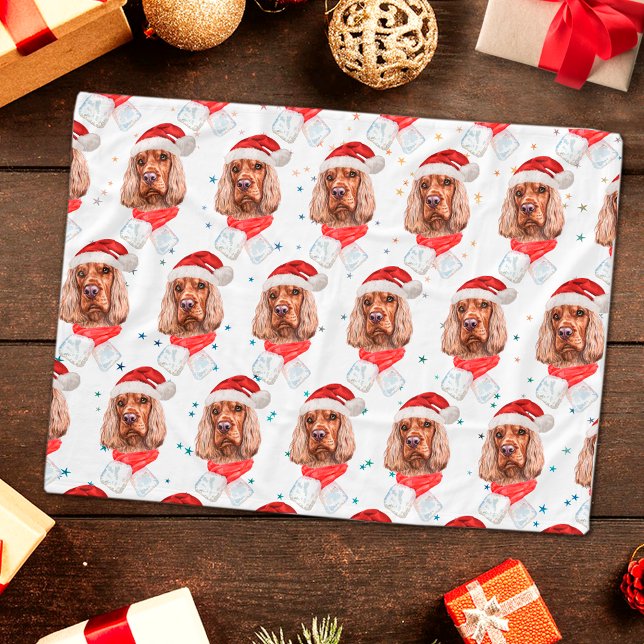 Couverture Polaire Noël de la race de chien Cocker Spaniel Anglais (Créateur téléchargé)