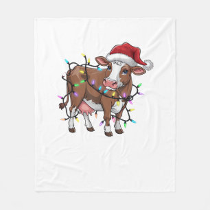 Couverture Polaire Noël de la Vache mignonne Rinder Père Noël Noël