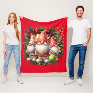 Couverture Polaire Noël de tennis avec balle de tennis