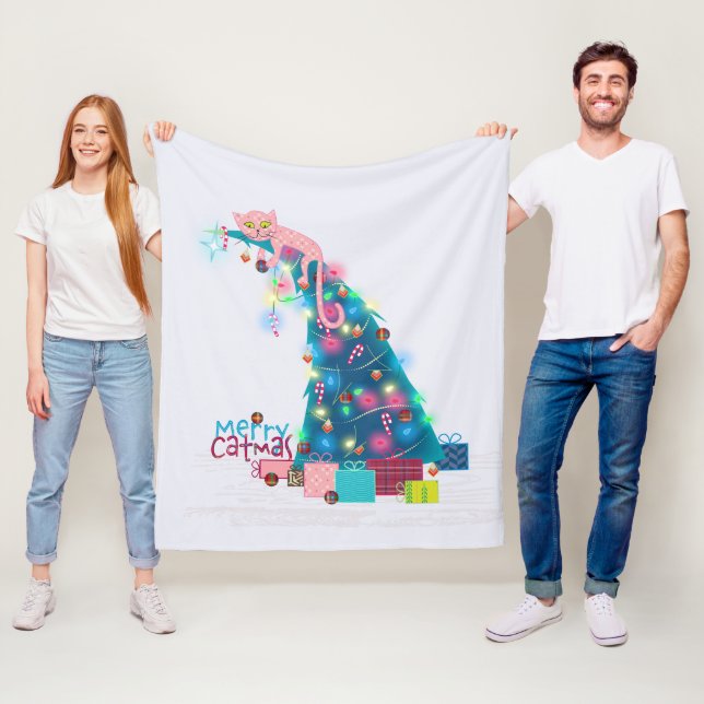 Couverture Polaire Noël des arbres de Noël (En situation)