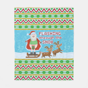 Couverture Polaire Noël drôle le père noël clignotant par la ne