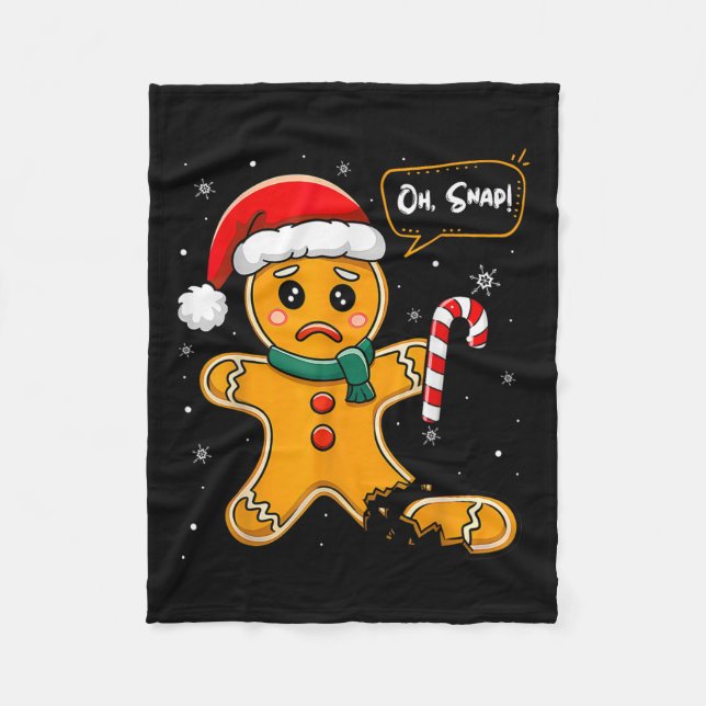 Couverture Polaire Noël drôle Oh Snap Gingerbread Homme Cookie X M (Devant)