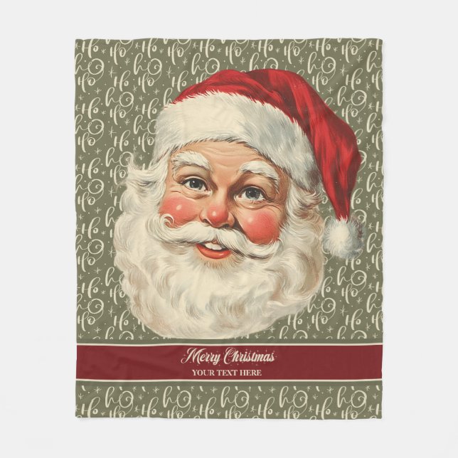 Couverture Polaire Noël du Père Noël à l'ancienne (Devant)