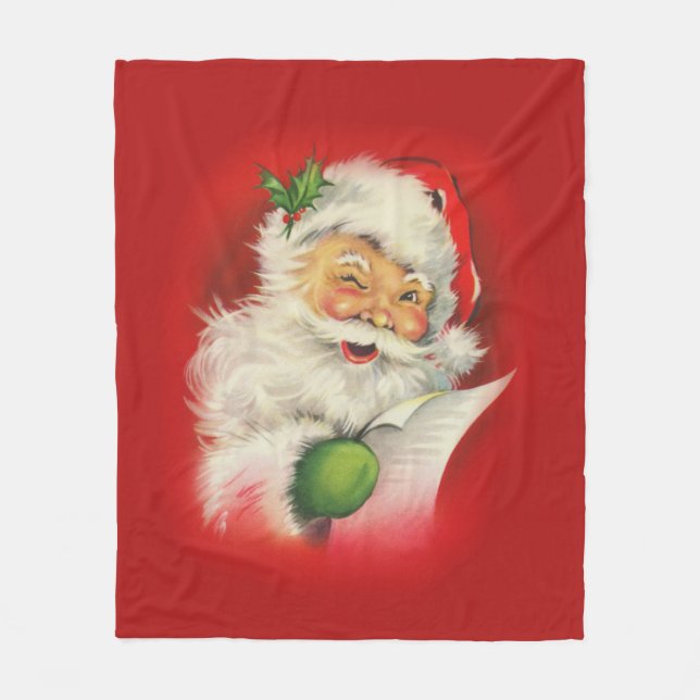 Couverture Polaire Noël du Père Noël vintage (Devant)
