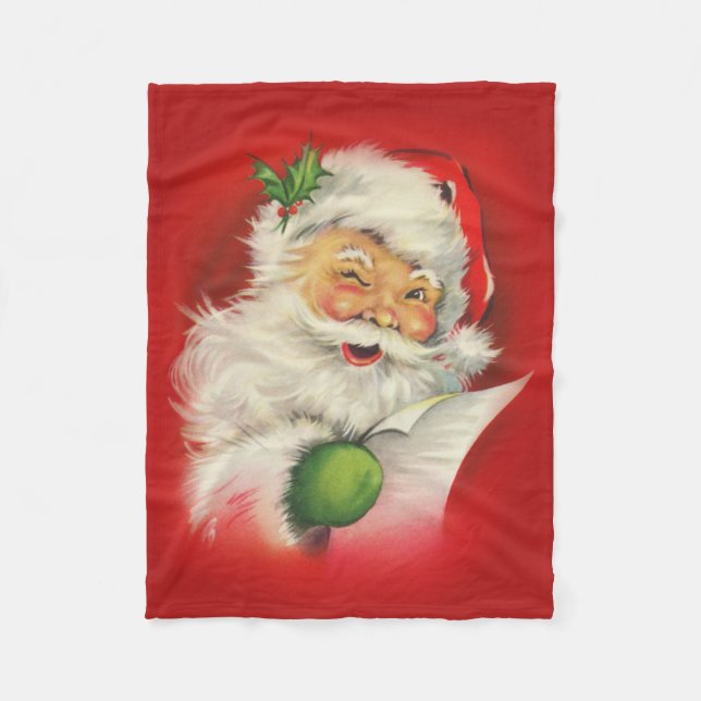 Couverture Polaire Noël du Père Noël vintage (Devant)