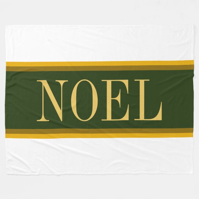 Couverture Polaire NOEL Elegant Forest Green Brown White Stripes (Devant (Horizontal))