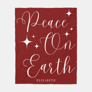 Couverture Polaire Noël élégant Rouge & Blanc Personnalisé