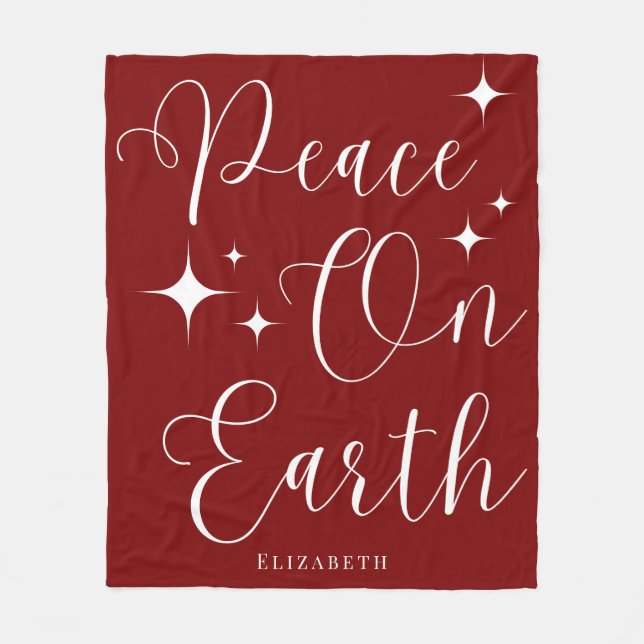 Couverture Polaire Noël élégant Rouge & Blanc Personnalisé (Devant)