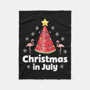 Couverture Polaire Noël En Juillet Pastèque Arbre Drôle Flamant rose
