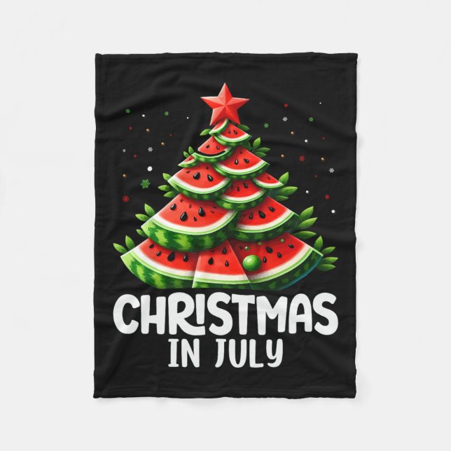 Couverture Polaire Noël En Juillet Pastèque Xmas Arbre Hommes Femmes (Devant)