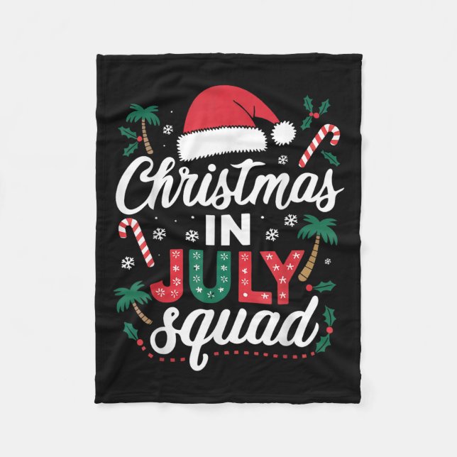 Couverture Polaire Noël En Juillet Summer Beach Hawaii Santa Claus (Devant)