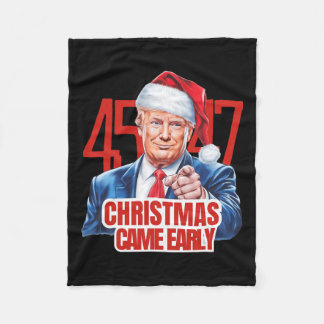 Couverture Polaire Noël est arrivé tôt drôle Donald Trump Père Noël C