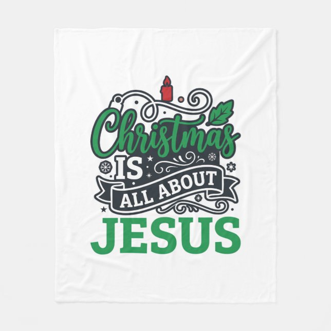 Couverture Polaire Noël est tout sur le design Jésus (Devant)