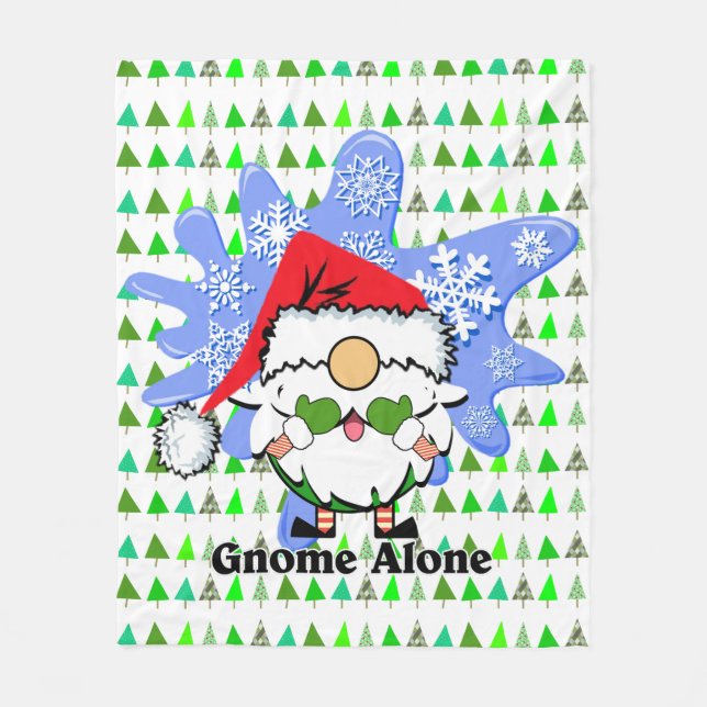 Couverture Polaire Noël Gnome Alone mignonne Film Parodie XMas Arbres (Devant)