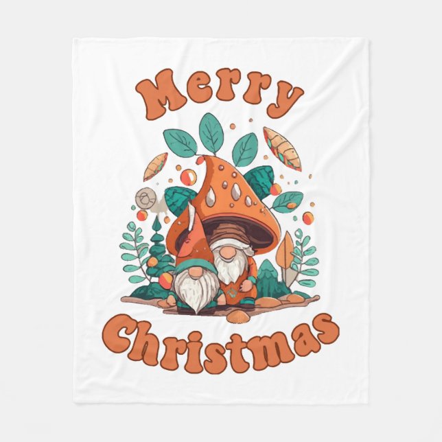 Couverture Polaire Noël Gnome Rétro (Devant)