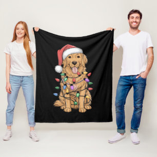 Couverture Polaire Noël Golden Retriever Amoureux des chiens Cadeau M