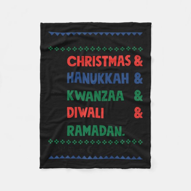 Couverture Polaire Noël Hanoukka Kwanzaa Diwali Ramadan Funny Ug (Devant)