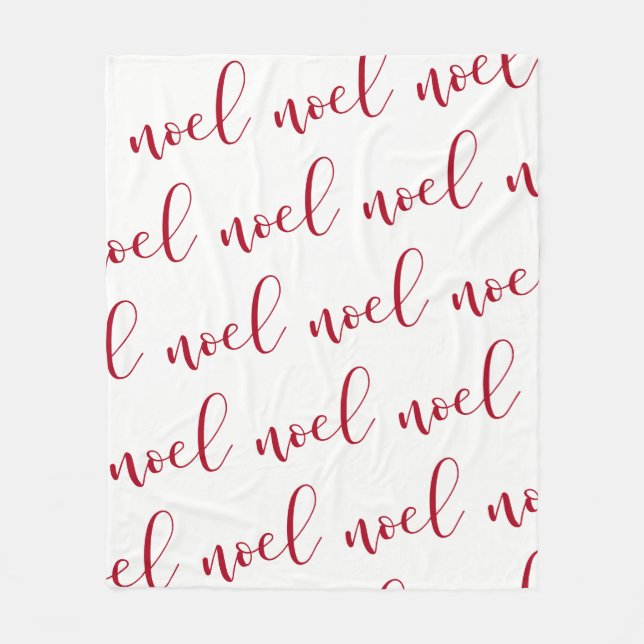 Couverture Polaire Noel manuscrit de Noël rouge et blanc de | (Devant)