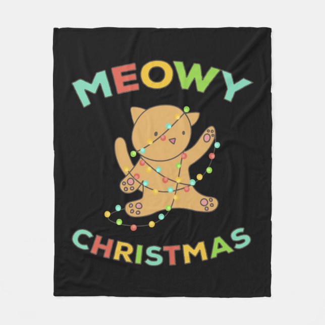 Couverture Polaire Noël Meowy (Devant)