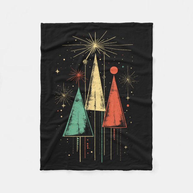 Couverture Polaire Noël Moderne du Milieu du Siècle  (Devant)