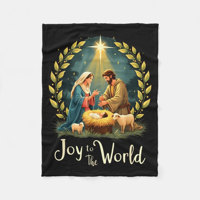 Couverture Polaire Noël Nativité Naissance Chrétienne De Jésus Joie À (Devant)