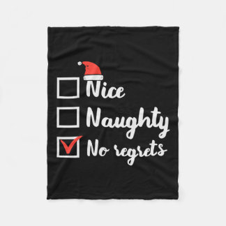 Couverture Polaire Noël Nice Naughty No Regrets Funny Liste de Noël