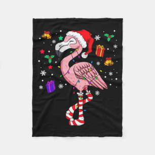 Couverture Polaire Noël Père Noël Flamant rose Lover Funny Classic