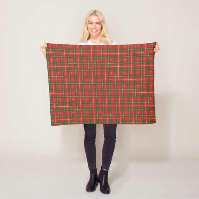 Couverture Polaire Noël Plaid rouge vert (En situation)