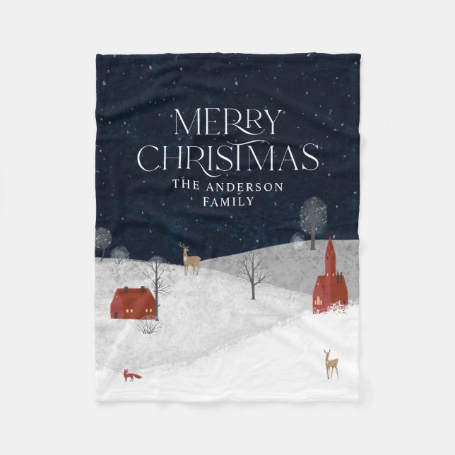 Couverture Polaire Noël rouge de la marine rustique traditionnelle d' (Devant)