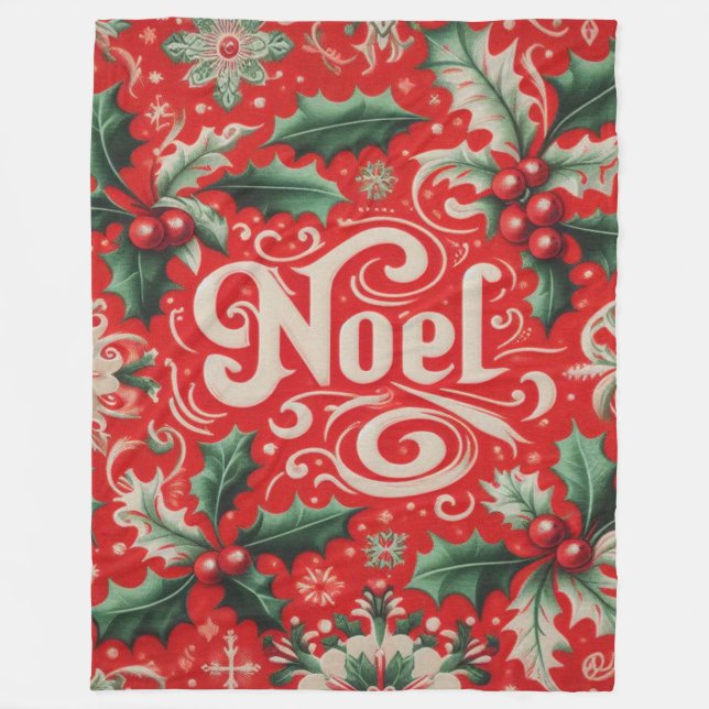 Couverture Polaire Noel rouge et vert (Devant)