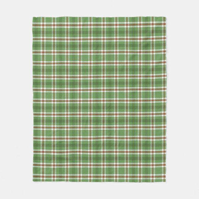 Couverture Polaire Noël Russe Green Holiday Farmhouse Plaid (Devant)