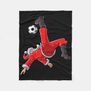 Couverture Polaire Noël Santa Football Bicyclette Coup de pied Xmas G