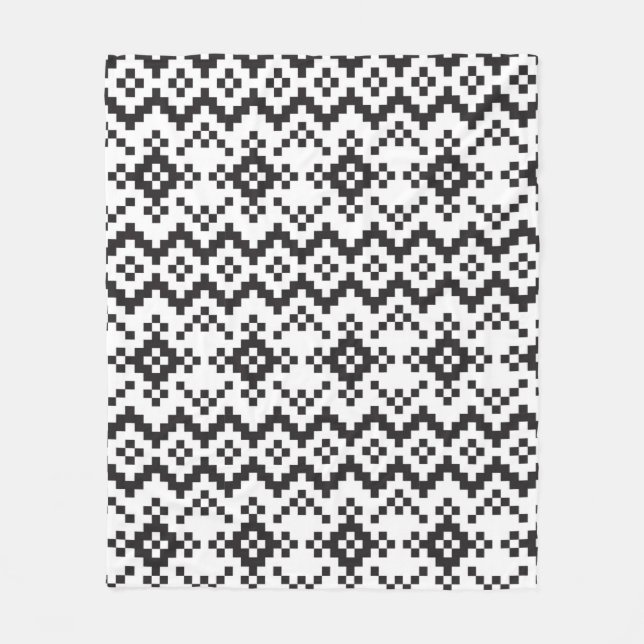 Couverture Polaire Noël Snowflakes Fair Isle Seamless Patternart (Devant)